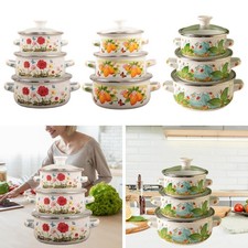 Marmite en émail 3 pièces