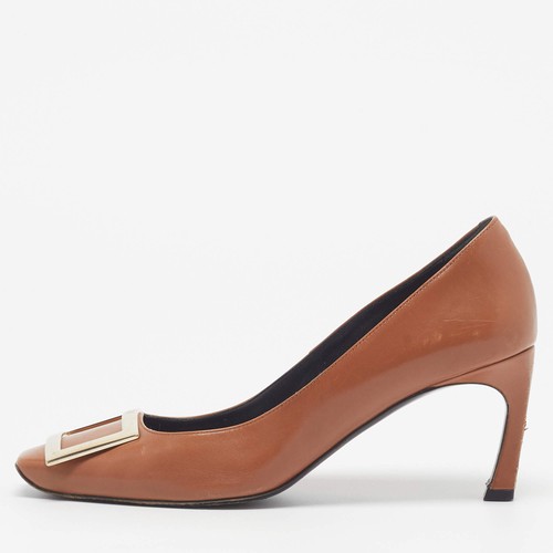 Escarpins cuir marron roger - escarpins,