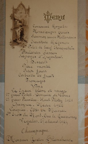 Menu communion annees - menu, de