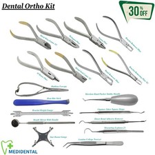 Kit de 18 Dental Orthodontique Pince coupante et instrument à pousser les bandes