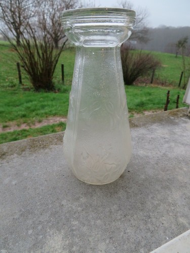 Ancien vase verre décor - verre,