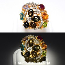 Bague saphir étoile gemmes