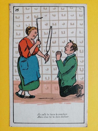 Cpa humour illustration dessin - illustration,