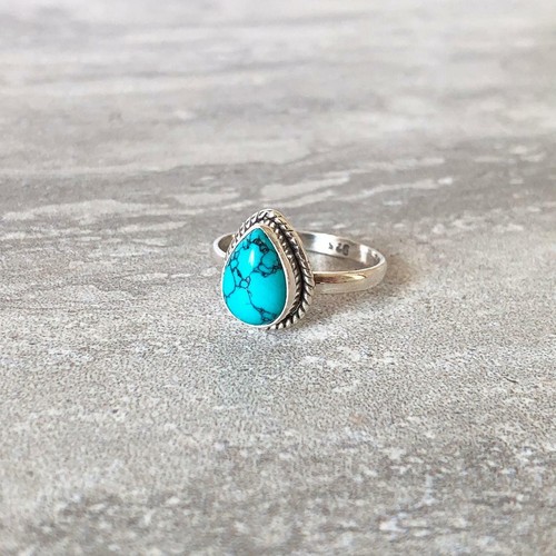 Bague artisanale turquoise - bague,