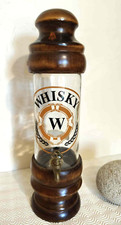 fontaine à whisky en bois verre laiton vintage 1960