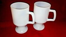 2 Milk Glass Textured Irish