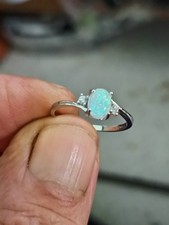 bague argent 925 avec opale et zirconium