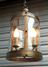 Importante ancienne lanterne en laiton de style Louis XVI en état de marche