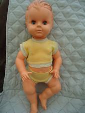POUPEE BAIGNEUR ANCIEN  PETIT COLLIN DE 44 CM TENUE D'ORIGINE