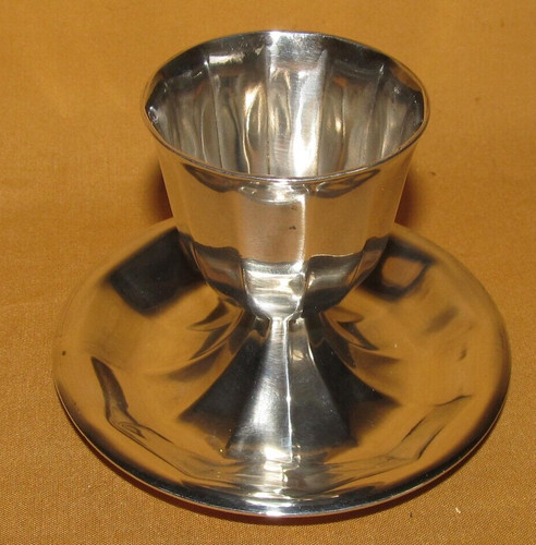 Coquetier métal argenté - en,