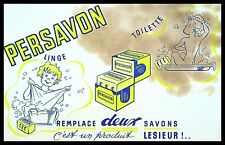 Buvard Publicitaire, PERSAVON - Remplace deux savons - Produit Lesieur