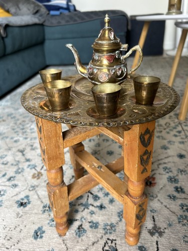 Vintage brass moroccan tea - vintage,