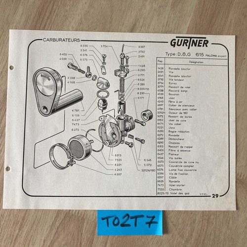 Gurtner carburateur d8g 615 - gurtner,
