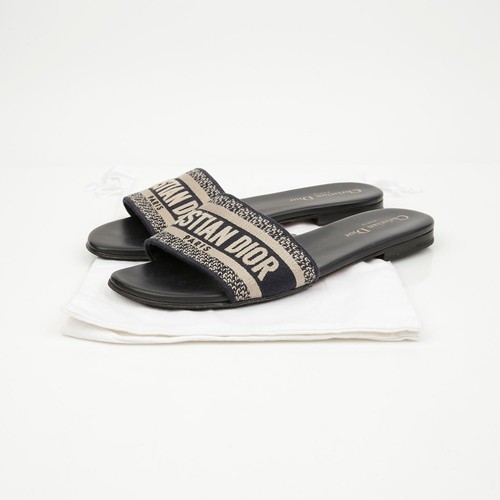 Dior mules coton brodé - dior,
