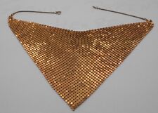 VINTAGE COLLIER RAS DE COU PLASTRON COTTE DE MAILLES EN METAL DORE