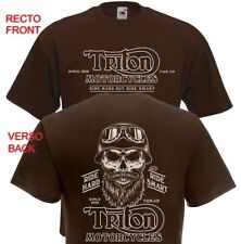 T-shirt TRITON MOTORCYCLES - Cafe Racer Casque Moto Retro Vintage Triumph Motard