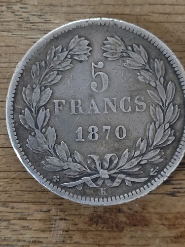 Pièce argent francs 1870 - pièce, 5