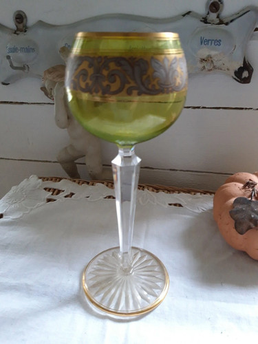 Grand verre pied frise - verre,