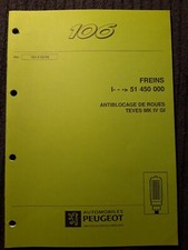 (303MA) Manuel atelier PEUGEOT 106 - Freins, antiblocage de roues Teves MK IV GI