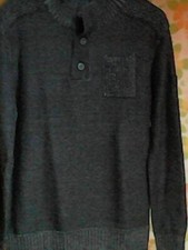 Pull homme noir- chiné gris MGZG T L