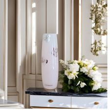 Vase à fleurs verre blanc