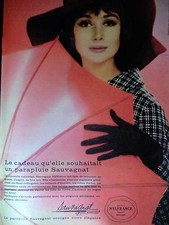 PUBLICITÉ DE PRESSE 1961 SAUVAGNAT PARAPLUIE AURILLAC NYLFRANCE NYLON