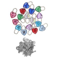  Lot de 16 mini cadenas en forme de cœur : petit cadenas à strass avec clé pour