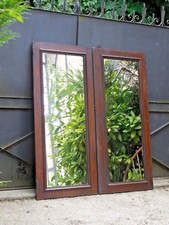150,5 X 135 cm - Paire d'anciennes portes de placards à miroirs XIXème