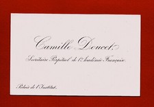 FJ98-CARTE DE VISITE-CAMILLE DOUCET-POÈTE-AUTEUR DRAMATIQUE-ÉCRIVAIN