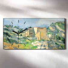 Horloge Silencieuse murale sur toile 60x30 maisons en provence paul cézanne