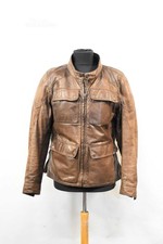 Veste De Moto Homme Dainese TG 50 Cuir Véritable Marron Avec Protections Interne