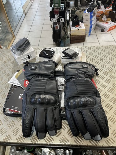 Gants chauffants cuir moto - en,