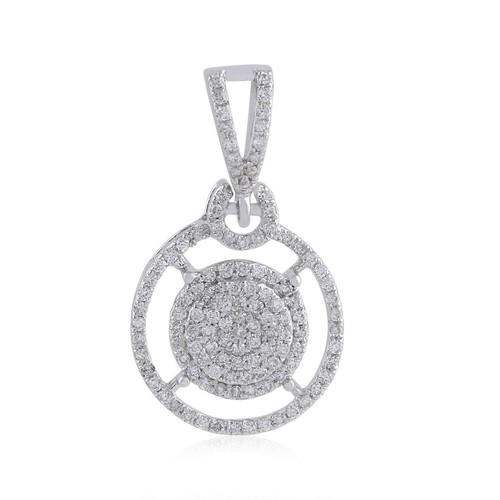Pendentif rond diamant pave - pendentif,