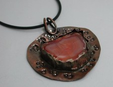 COPPER PENDANT Agatized Red