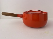 Ancienne casserole émaillée rouge Style Dansk Vintage