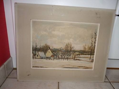 Tableau huile sur - tableau, bois