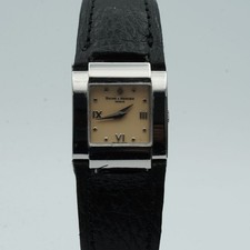 Baume & Mercier Catwalk Femme Montre 24MM Acier Avec Cuir Bande Quartz Vintage /