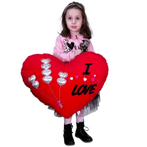 Coussin peluche coeur - coussin, géant