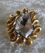 Ancienne broche pins bouton cristal Sonia Rykiel Paris bijou vintage