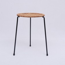 Tabouret Vintage Années 50 En Acier Tressé Par L'Atelier Carl Auböck (Signé) 6.Z