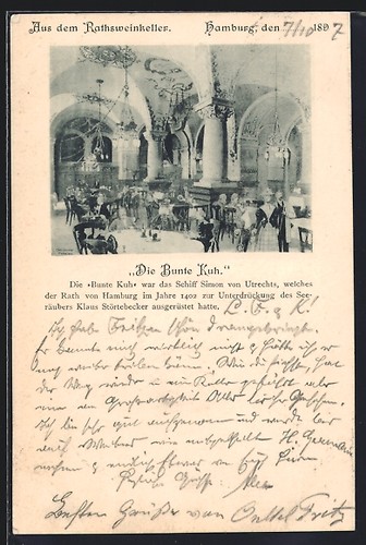 Carte postale hambourg cave - carte, hambourg,