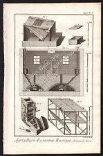 MATERIEL AGRICOLE ANCIEN XVIII °s TRAITEMENT DE LA POMME DE TERRE GRAVURE 1769