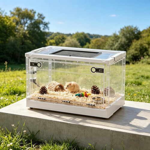 Clear hamster cage with - with, pull