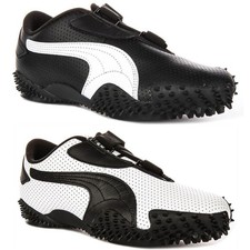 Puma Mostro Perf Élastique Hook&loop Cuir Femmes Baskets Blanc Noir UK 4 - 7