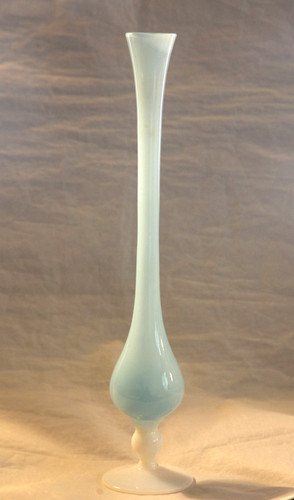 Grand vase opaline - , bleue