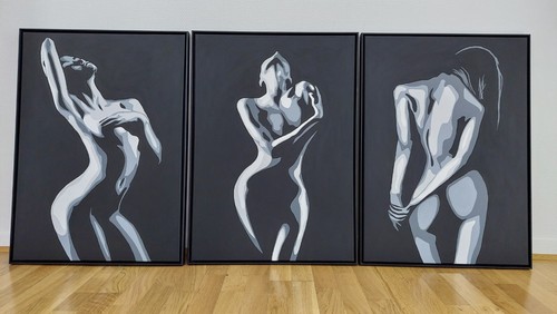 Tableau triptyque érotique - triptyque, "Érotique"