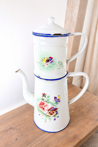 Cafetière ancienne tôle - cafetière, en