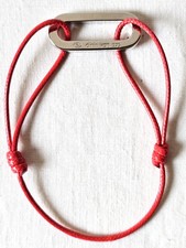 Bracelet  Dinh Van sur cordon Rouge Maillon XL en Argent