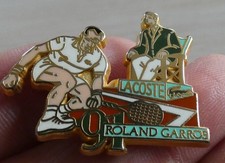 BEAU PIN'S SPORT TENNIS ROLAND GARROS 91 GUY FORGET JUGE LACOSTE ARTHUS BERTRAND