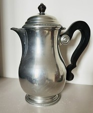 Cafetière Verseuse ancienne Pichet Étain De France Manche En Bois  🇫🇷